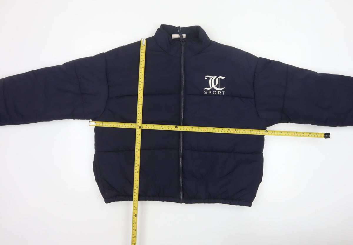 Juicy Couture Sport Women’s Blue XL Puffer Jacket Logo Full Zip