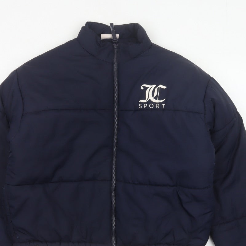 Juicy Couture Sport Women’s Blue XL Puffer Jacket Logo Full Zip