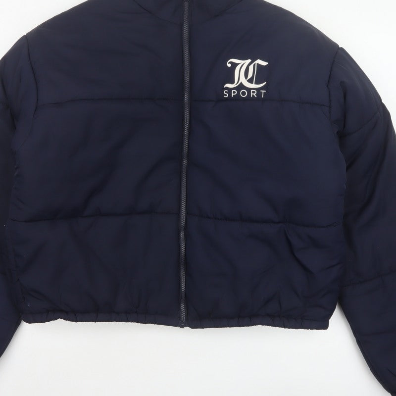Juicy Couture Sport Women’s Blue XL Puffer Jacket Logo Full Zip