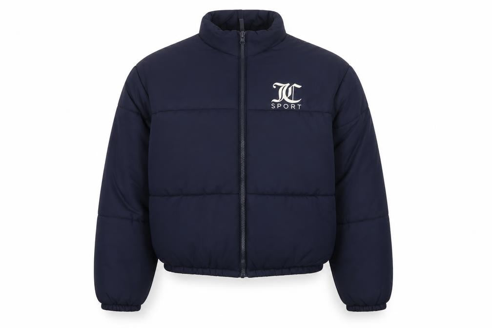 Juicy Couture Sport Women’s Blue XL Puffer Jacket Logo Full Zip