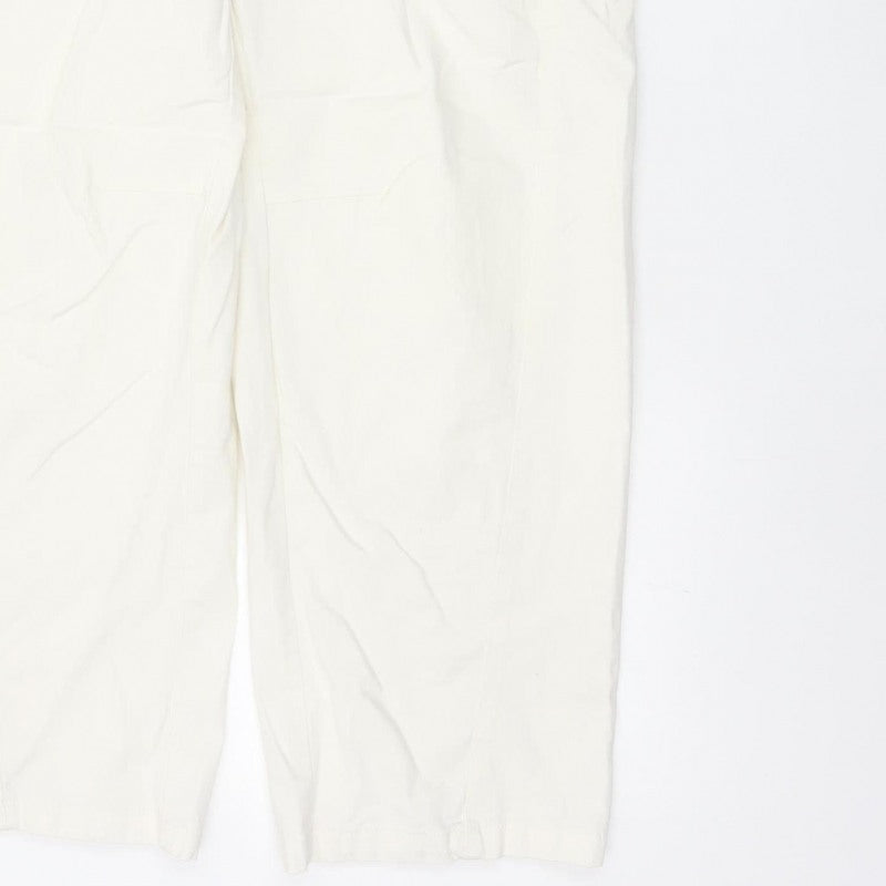 Marks & Spencer Women Ivory Size 12 Regular Tapered Trousers