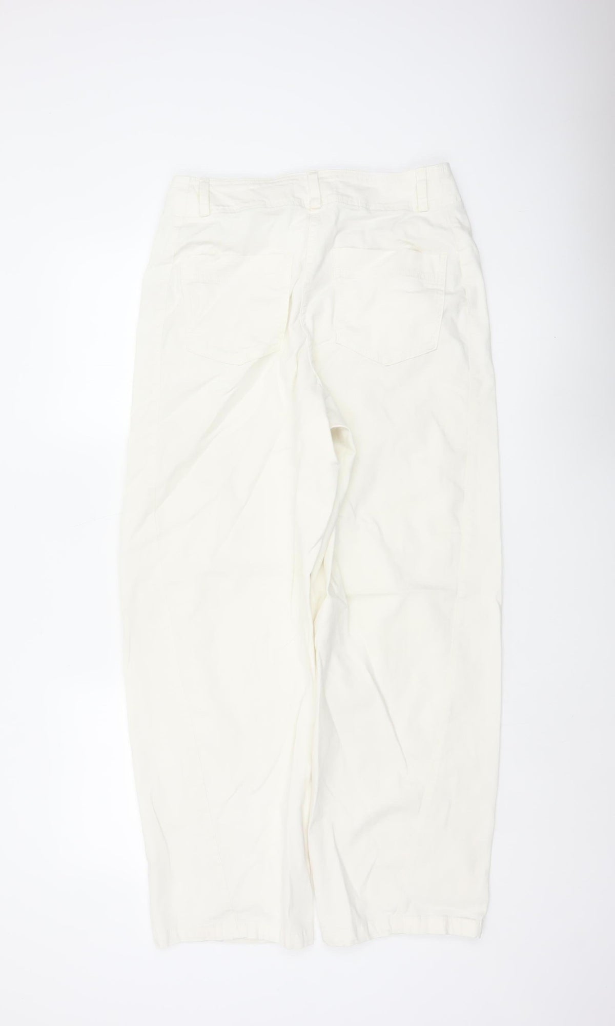 Marks & Spencer Women Ivory Size 12 Regular Tapered Trousers