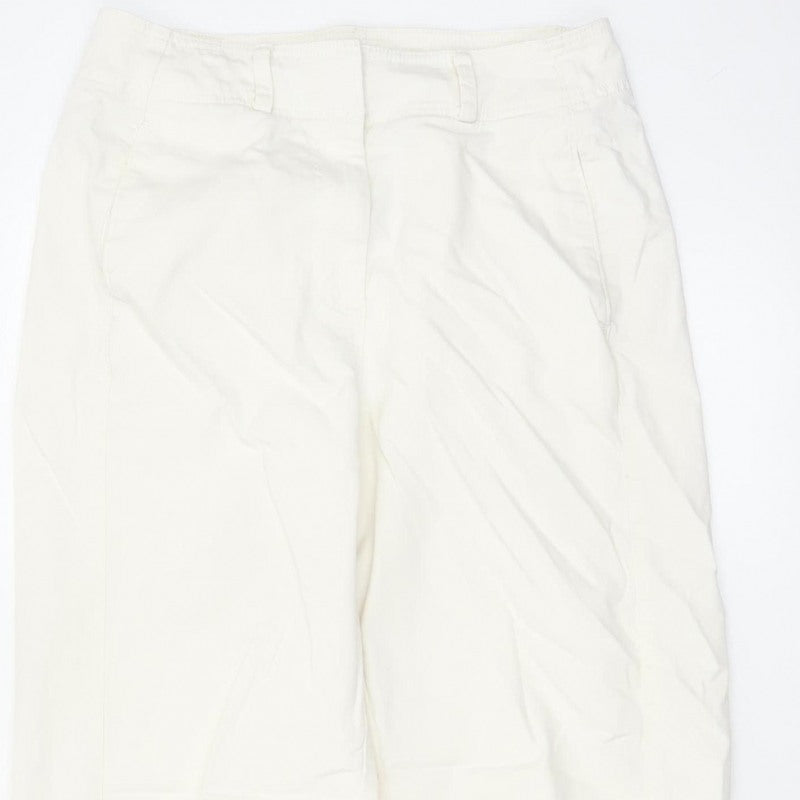 Marks & Spencer Women Ivory Size 12 Regular Tapered Trousers