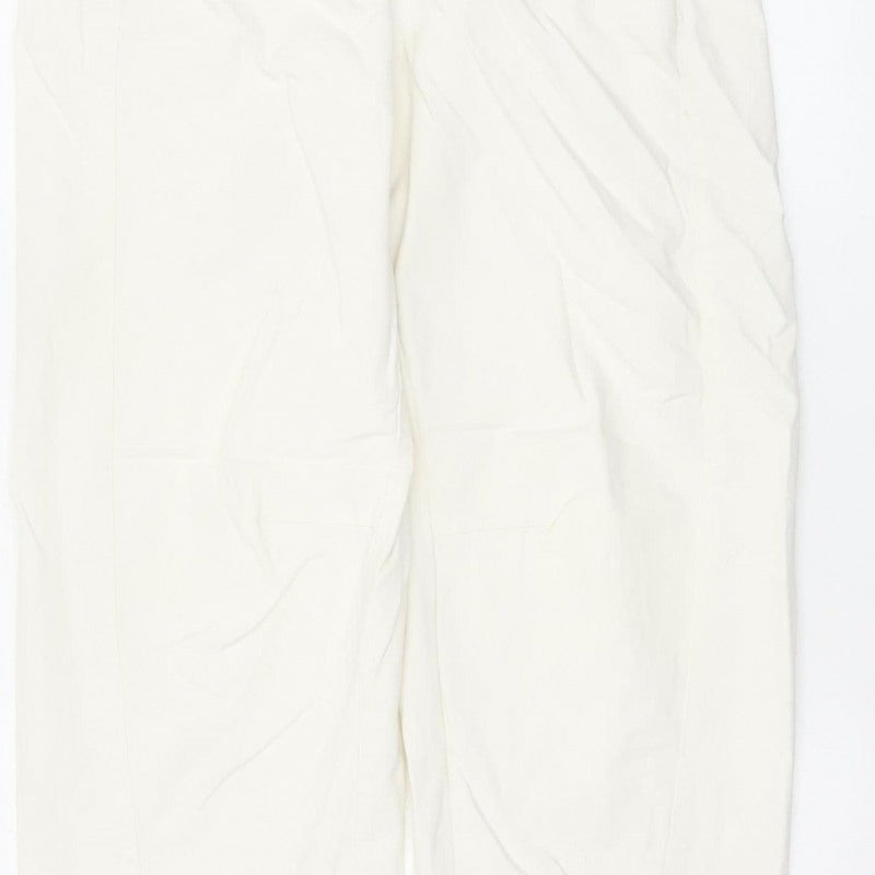 Marks & Spencer Women Ivory Size 12 Regular Tapered Trousers