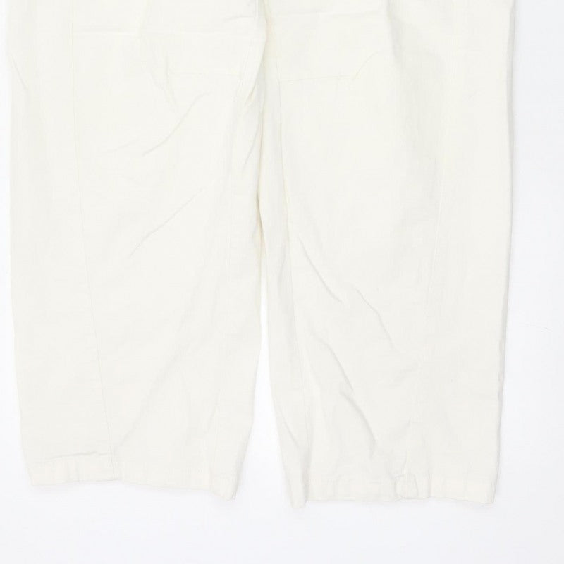 Marks & Spencer Women Ivory Size 12 Regular Tapered Trousers