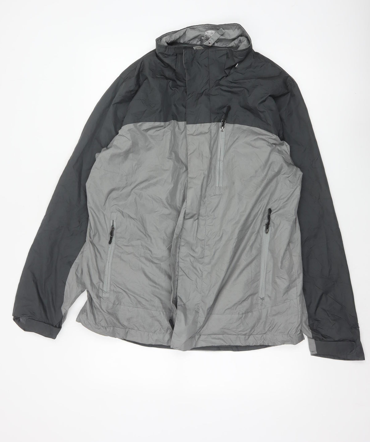 MC Champions Men's Grey M Windbreaker Jacket Hooded Full Zip