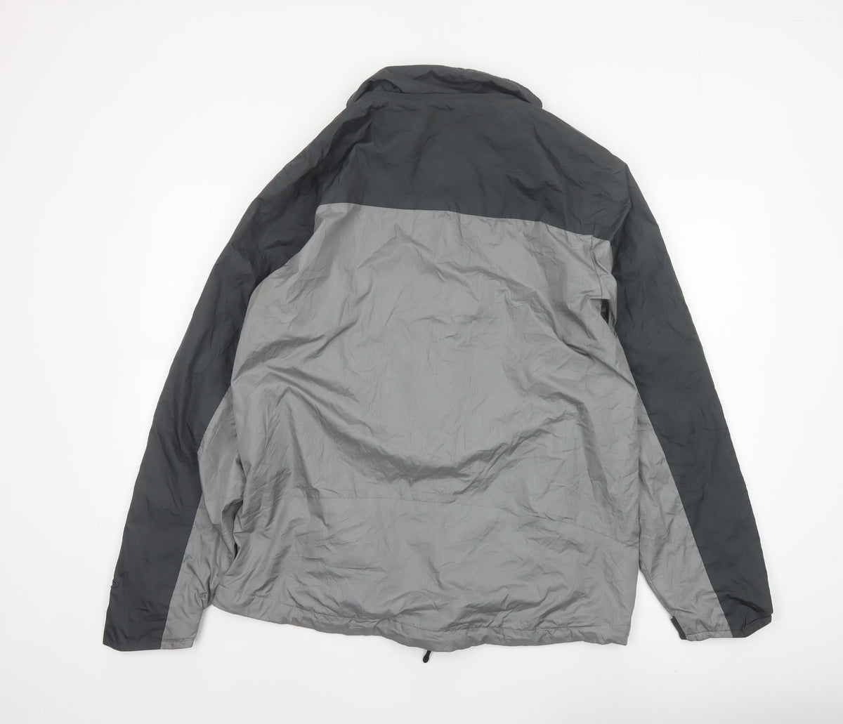 MC Champions Men's Grey M Windbreaker Jacket Hooded Full Zip
