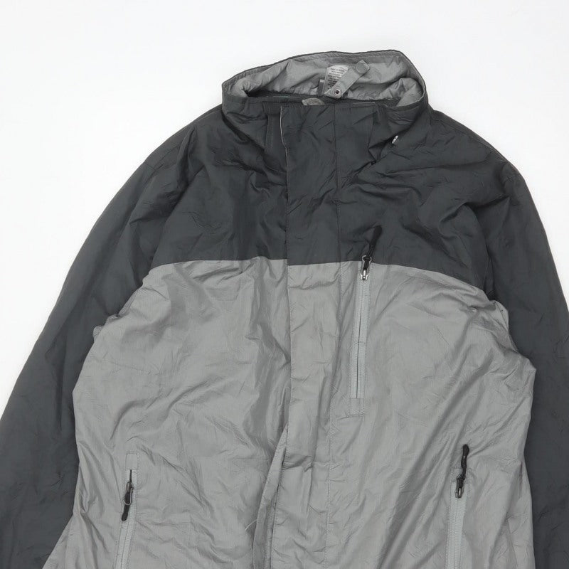 MC Champions Men's Grey M Windbreaker Jacket Hooded Full Zip
