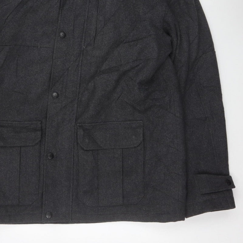 Next Men’s Grey XL Hooded Military Jacket Mid-Length Outdoor Coat