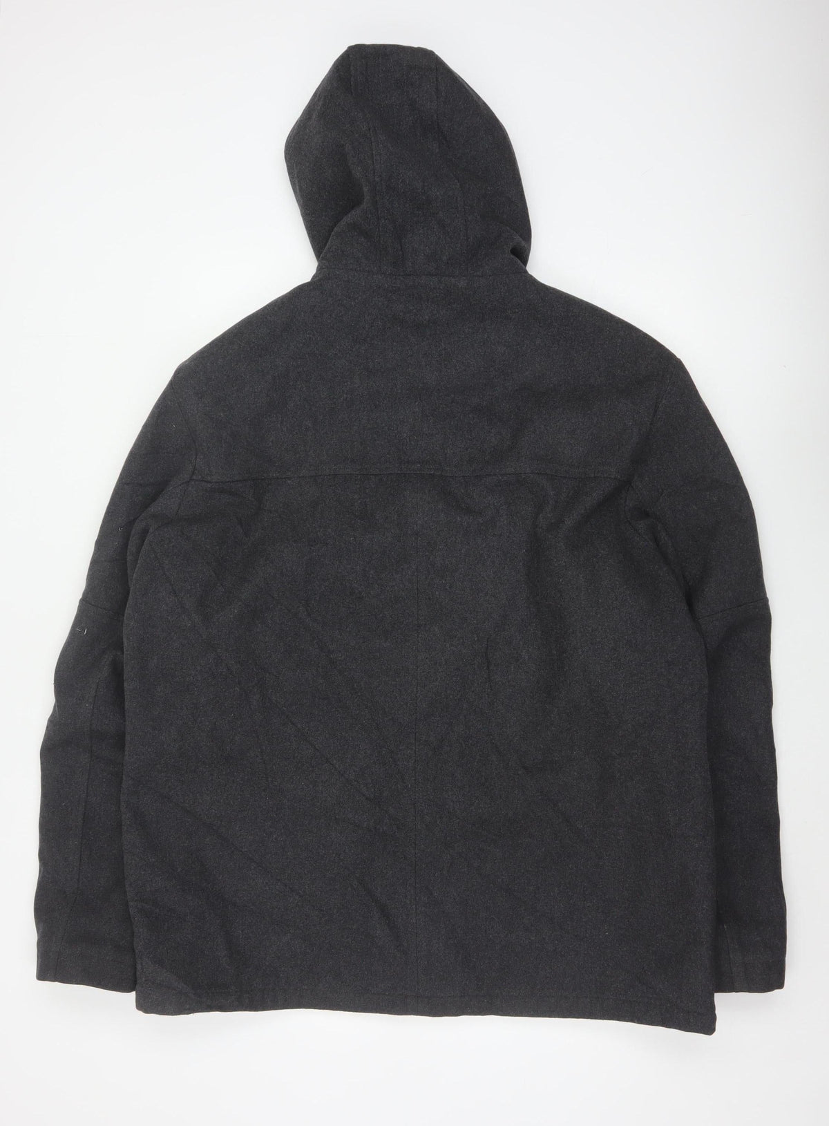 Next Men’s Grey XL Hooded Military Jacket Mid-Length Outdoor Coat