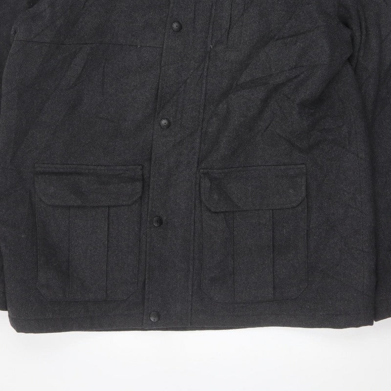 Next Men’s Grey XL Hooded Military Jacket Mid-Length Outdoor Coat