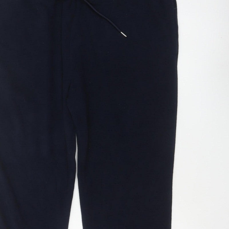 Marks and Spencer Women Blue 2XL Regular Drawstring Jogger Trousers