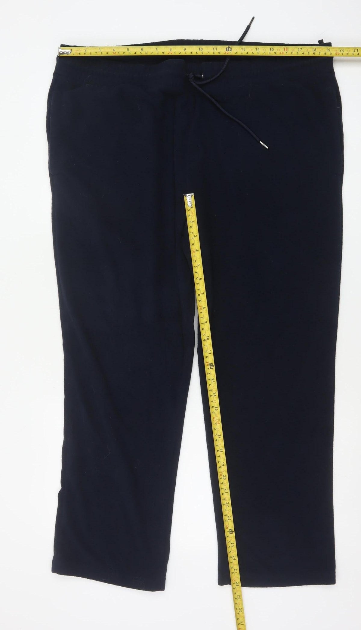 Marks and Spencer Women Blue 2XL Regular Drawstring Jogger Trousers