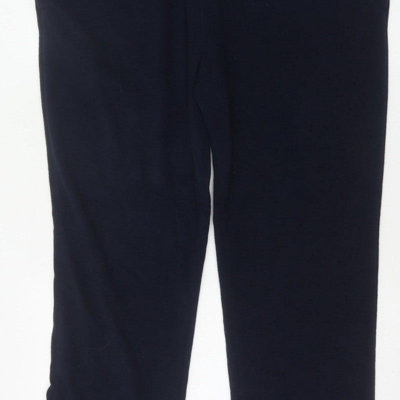 Marks and Spencer Women Blue 2XL Regular Drawstring Jogger Trousers