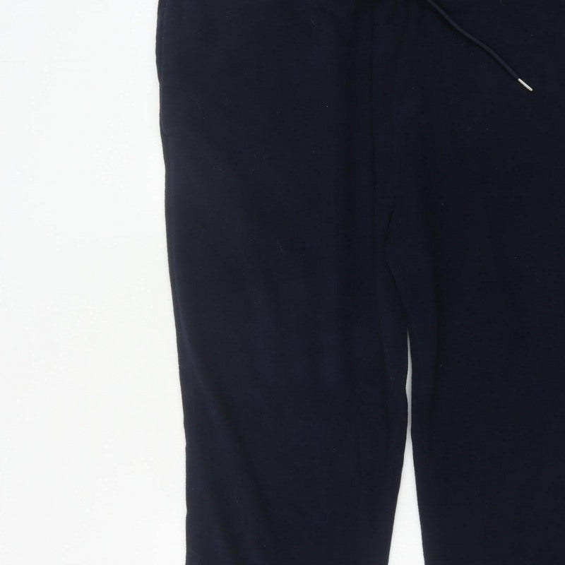 Marks and Spencer Women Blue 2XL Regular Drawstring Jogger Trousers