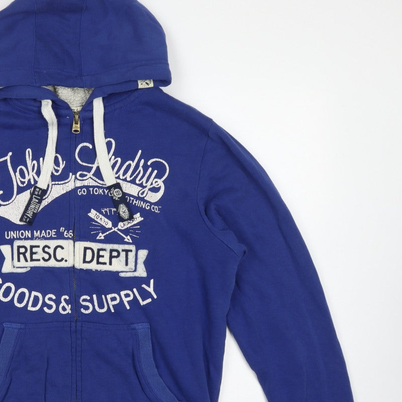 Tokyo Laundry Men’s Blue M Full Zip Graphic Lined Hoodie