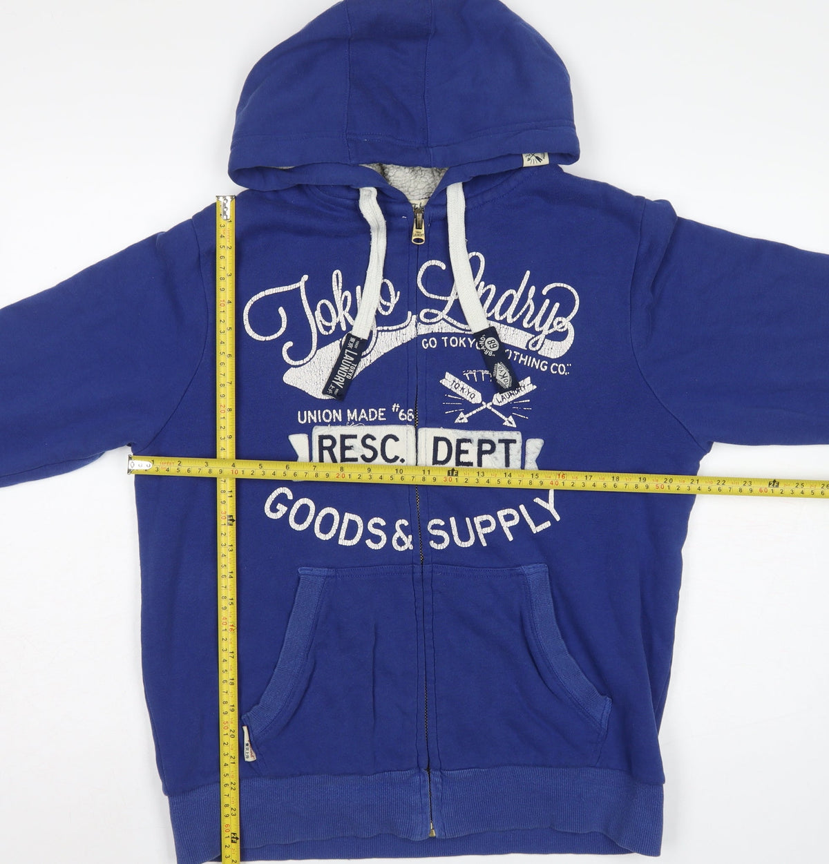 Tokyo Laundry Men’s Blue M Full Zip Graphic Lined Hoodie