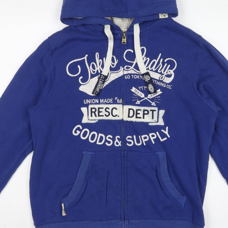 Tokyo Laundry Men’s Blue M Full Zip Graphic Lined Hoodie