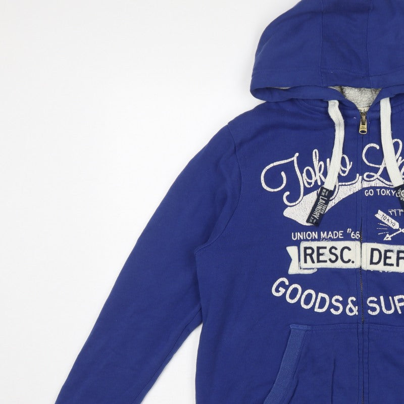 Tokyo Laundry Men’s Blue M Full Zip Graphic Lined Hoodie
