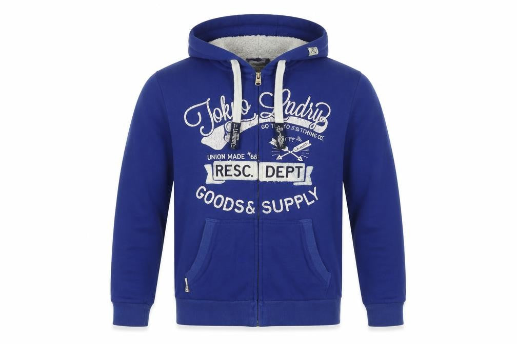 Tokyo Laundry Men’s Blue M Full Zip Graphic Lined Hoodie