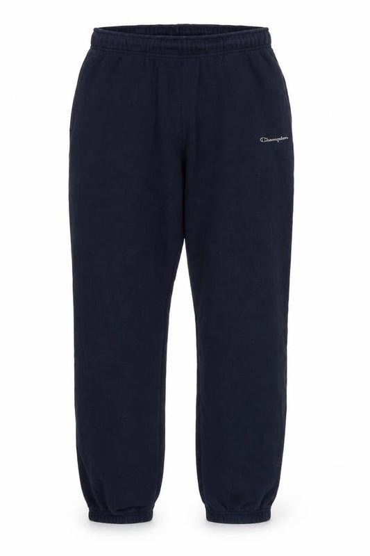 Champion Men’s Blue Large Logo Fleece Jogger Sweatpants Elastic Waist