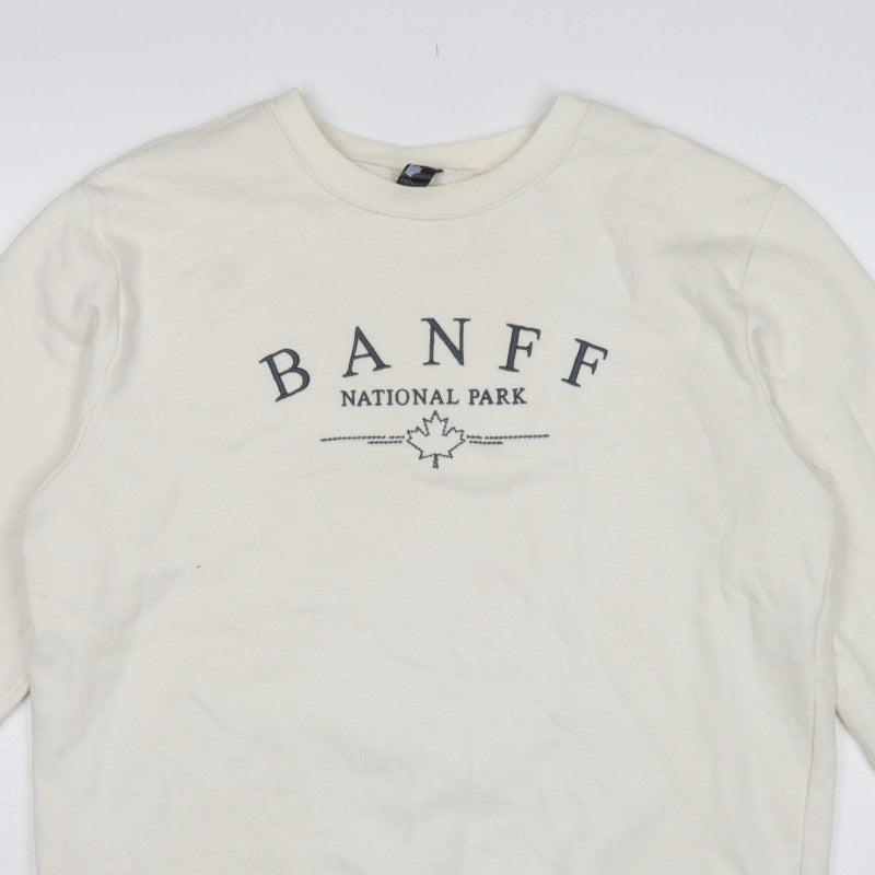 Ethica Women’s Ivory M Pullover Sweatshirt Banff National Park