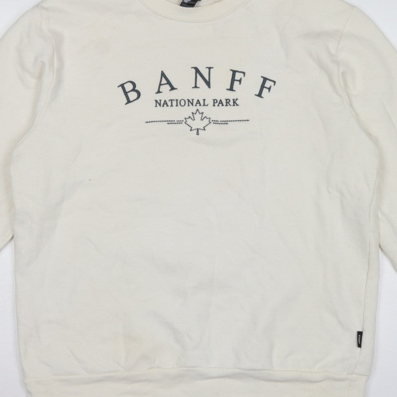 Ethica Women’s Ivory M Pullover Sweatshirt Banff National Park