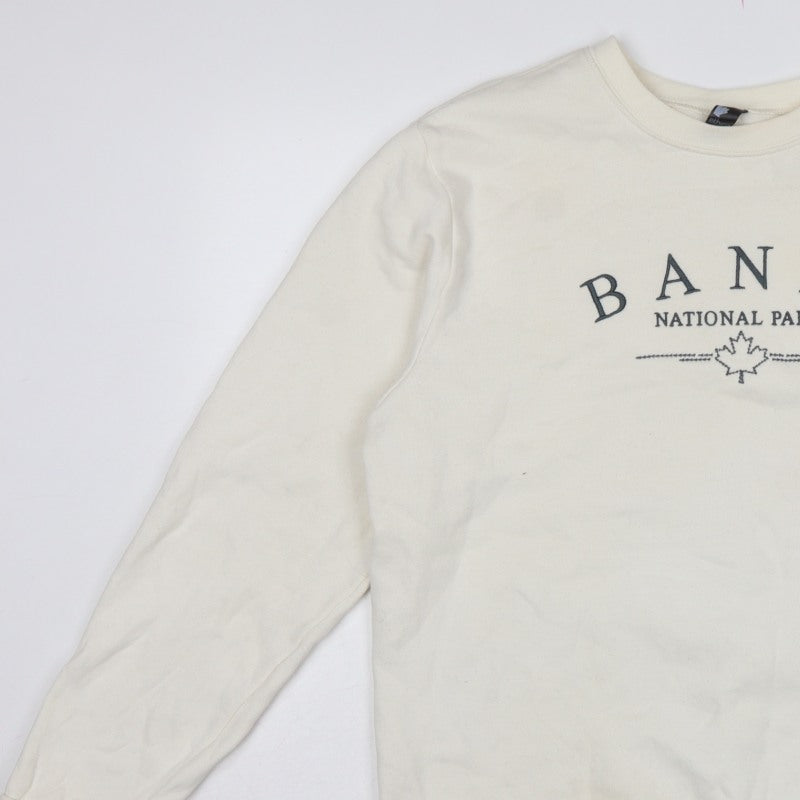 Ethica Women’s Ivory M Pullover Sweatshirt Banff National Park
