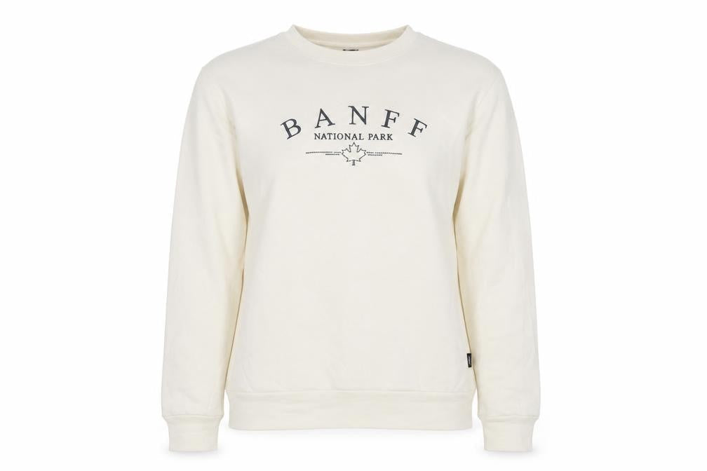 Ethica Women’s Ivory M Pullover Sweatshirt Banff National Park