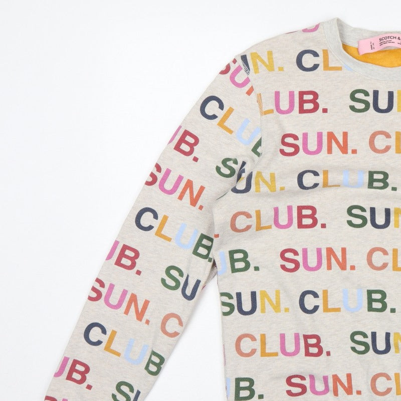 Scotch & Soda Teens Grey Multicoloured Sun Club Print Sweatshirt M