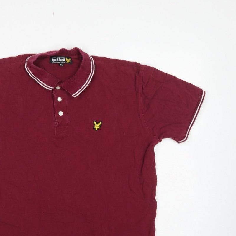 Lyle & Scott Men’s Red XL Logo Short Sleeve Polo Shirt