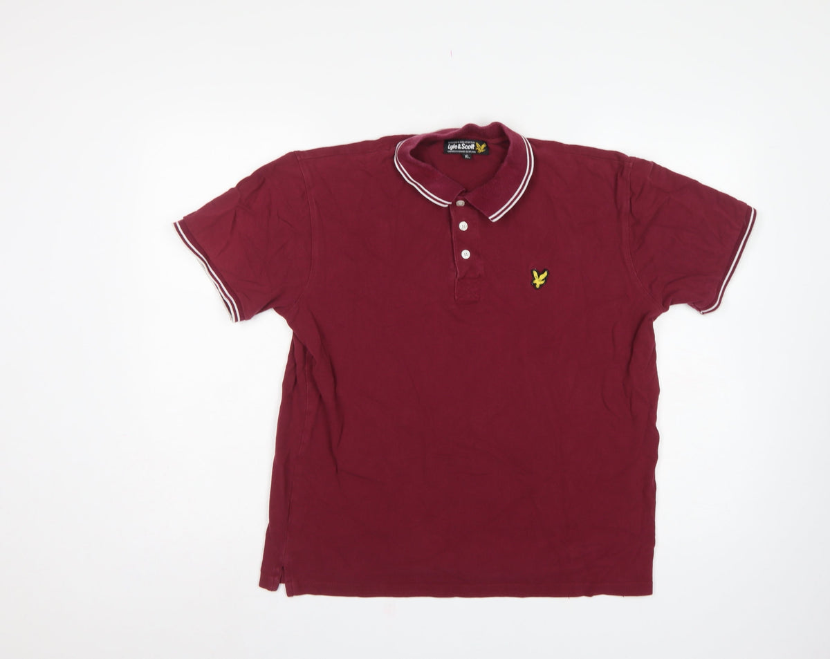 Lyle & Scott Men’s Red XL Logo Short Sleeve Polo Shirt