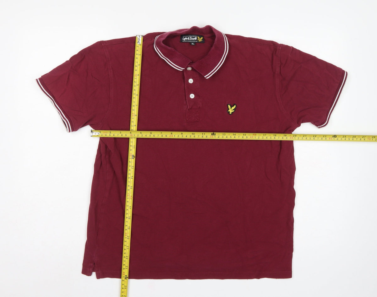 Lyle & Scott Men’s Red XL Logo Short Sleeve Polo Shirt