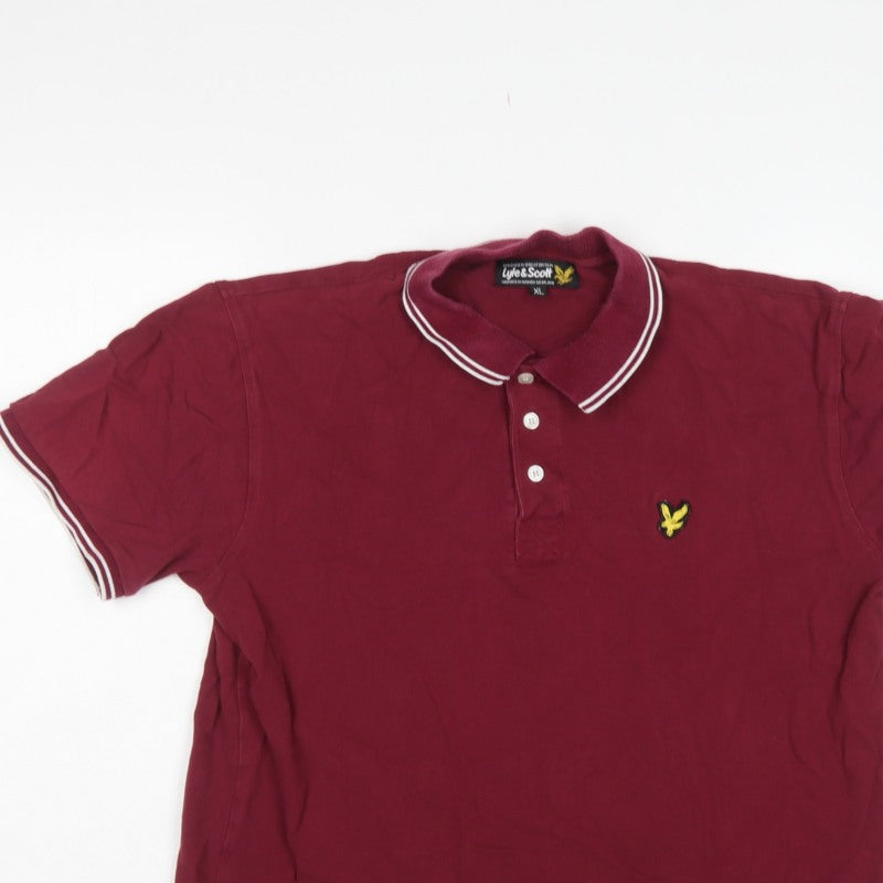 Lyle & Scott Men’s Red XL Logo Short Sleeve Polo Shirt