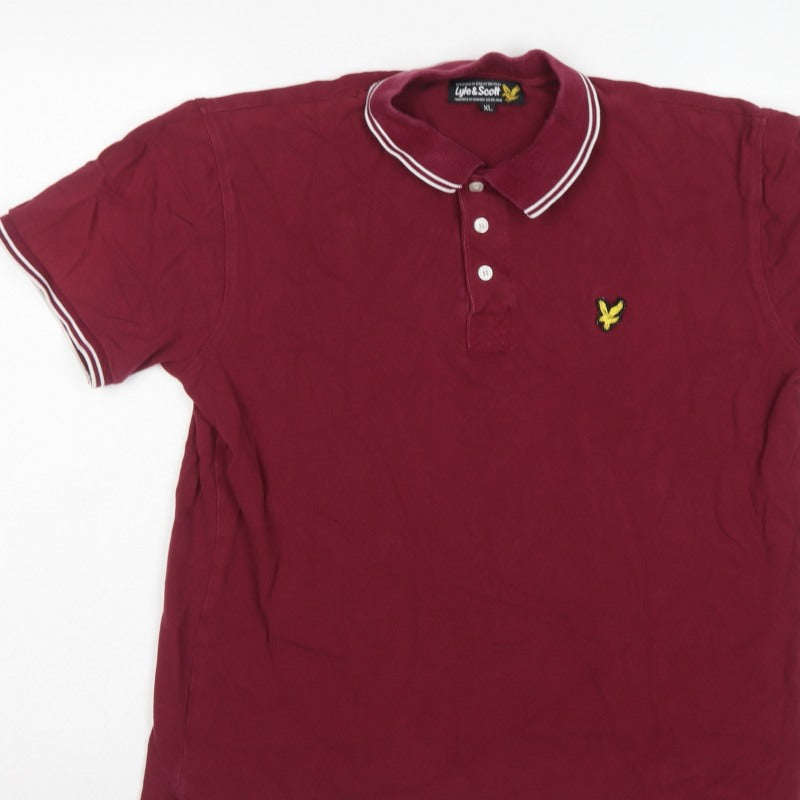 Lyle & Scott Men’s Red XL Logo Short Sleeve Polo Shirt