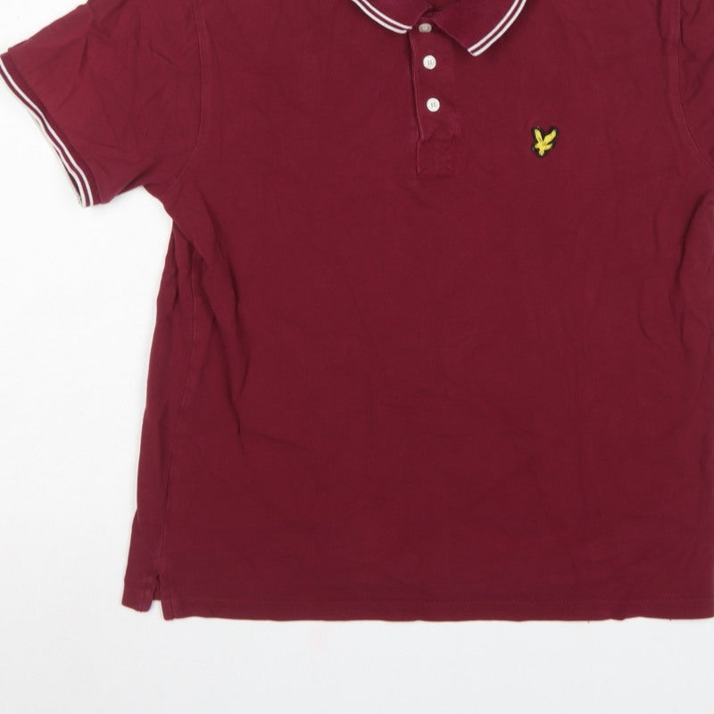 Lyle & Scott Men’s Red XL Logo Short Sleeve Polo Shirt