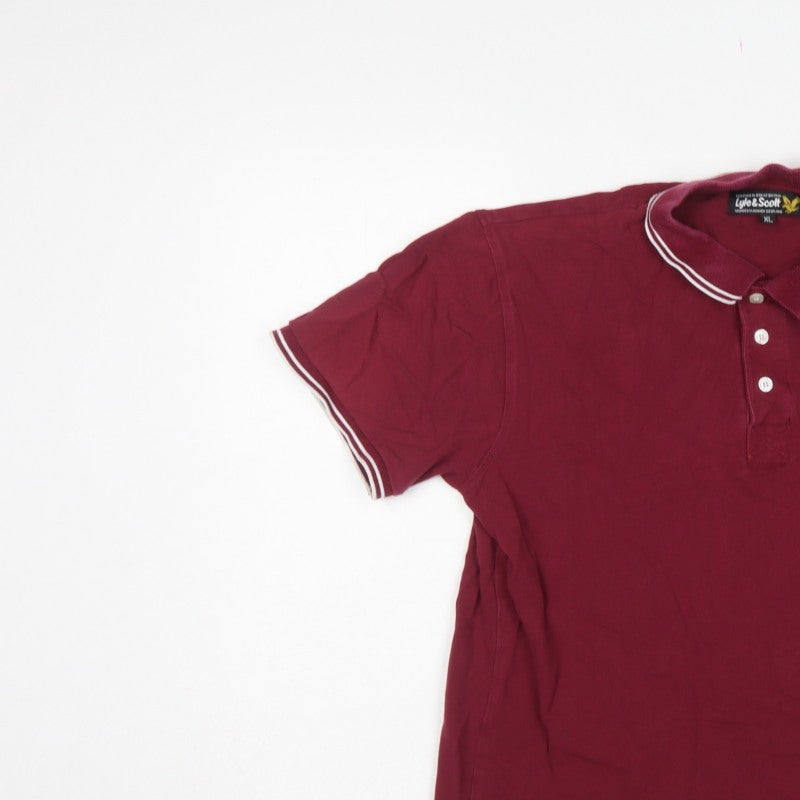 Lyle & Scott Men’s Red XL Logo Short Sleeve Polo Shirt