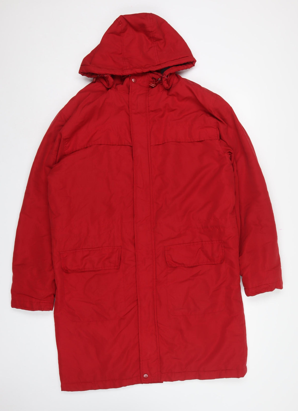 Cotton Traders Men’s Red M Hooded Padded Parka Coat Long
