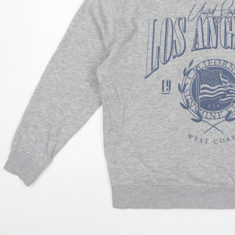 New Look Women Grey UK 8 Los Angeles USA Graphic Pullover Sweatshirt