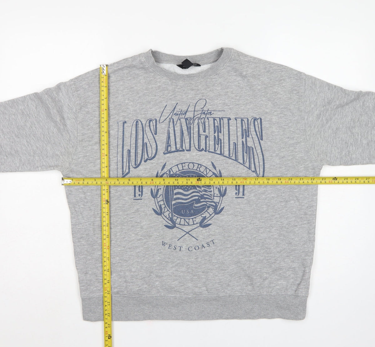 New Look Women Grey UK 8 Los Angeles USA Graphic Pullover Sweatshirt