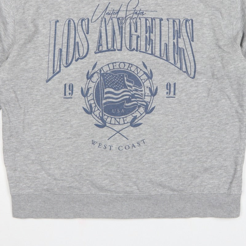 New Look Women Grey UK 8 Los Angeles USA Graphic Pullover Sweatshirt