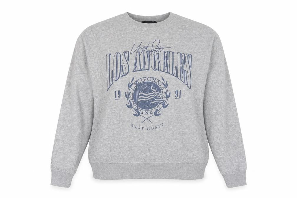 New Look Women Grey UK 8 Los Angeles USA Graphic Pullover Sweatshirt