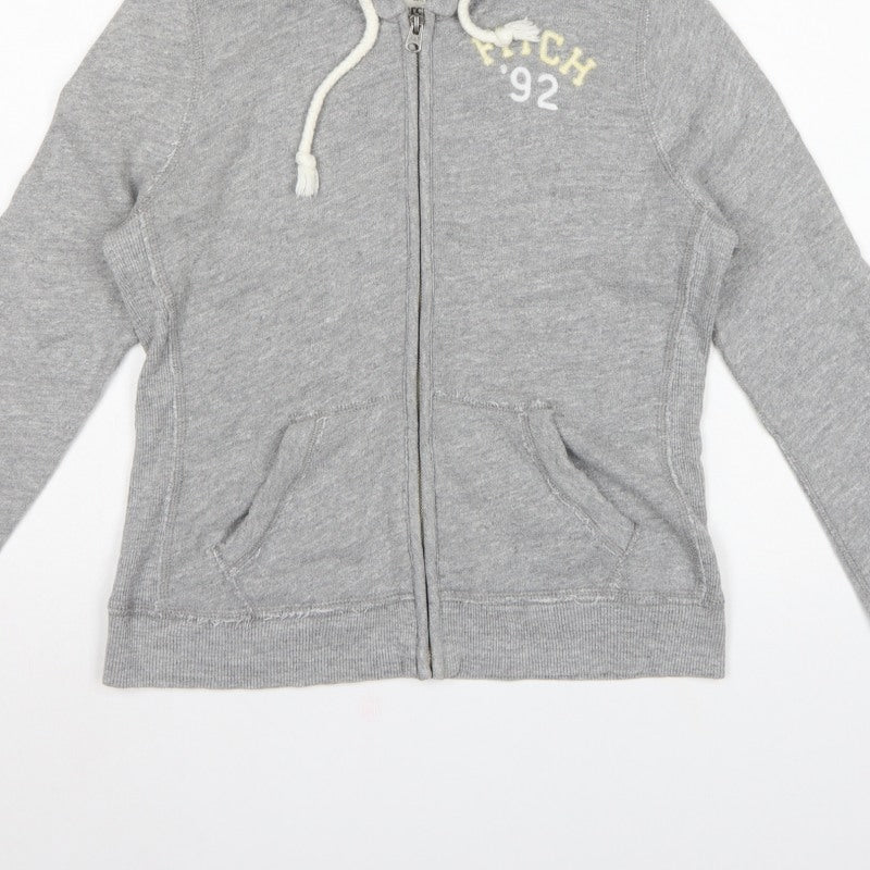 Abercrombie & Fitch Women’s Grey L Full Zip Hooded Track Hoodie