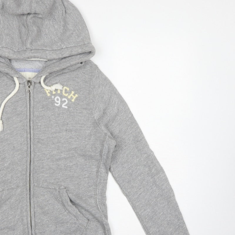 Abercrombie & Fitch Women’s Grey L Full Zip Hooded Track Hoodie
