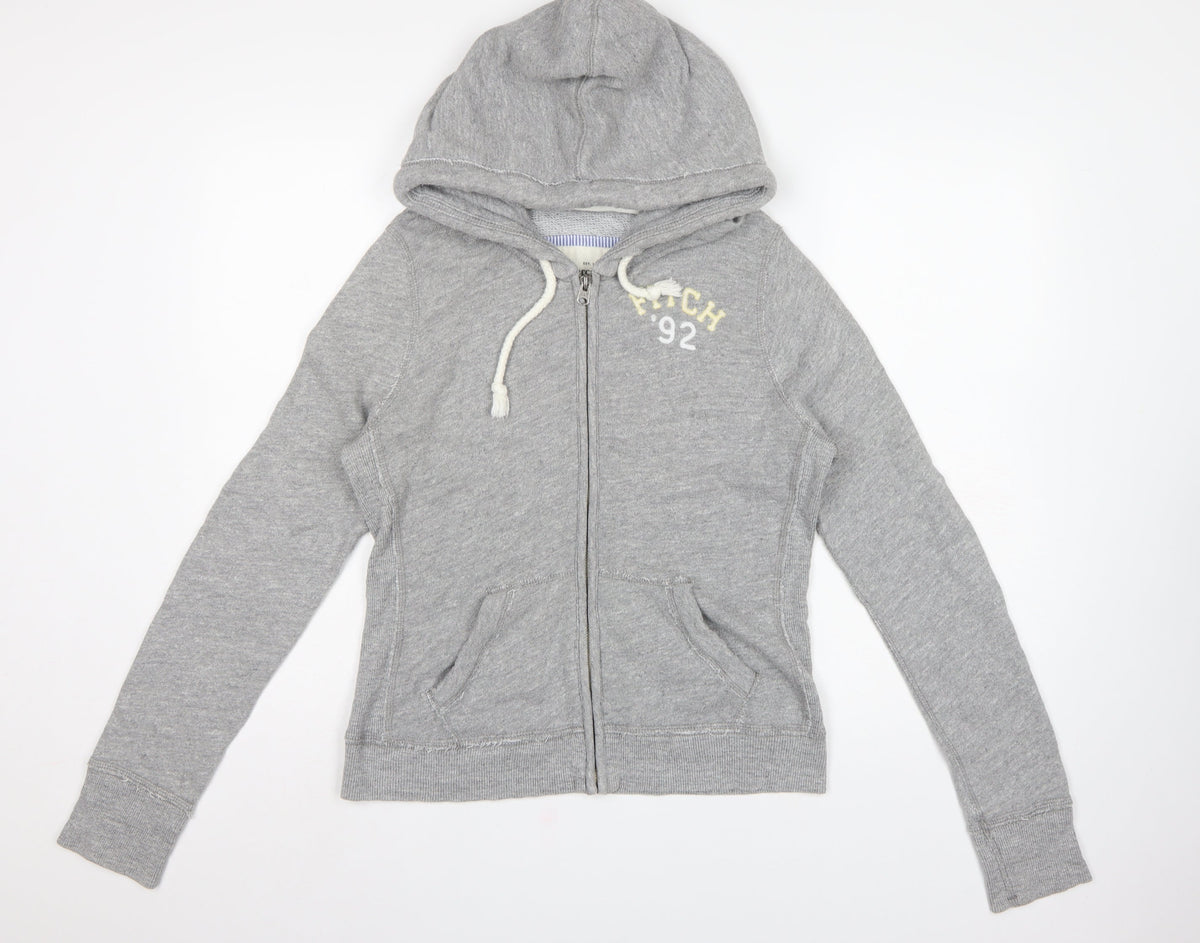 Abercrombie & Fitch Women’s Grey L Full Zip Hooded Track Hoodie