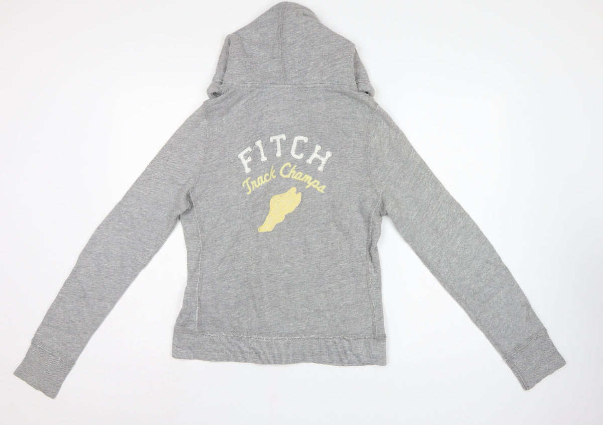 Abercrombie & Fitch Women’s Grey L Full Zip Hooded Track Hoodie