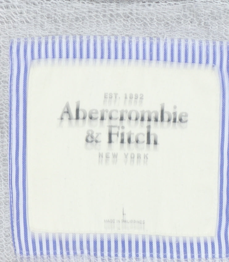 Abercrombie & Fitch Women’s Grey L Full Zip Hooded Track Hoodie