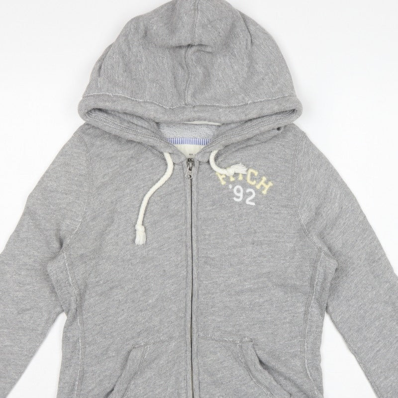 Abercrombie & Fitch Women’s Grey L Full Zip Hooded Track Hoodie
