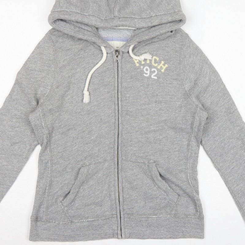 Abercrombie & Fitch Women’s Grey L Full Zip Hooded Track Hoodie