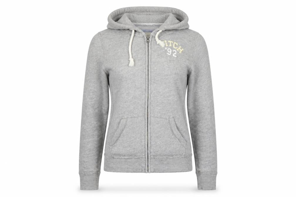 Abercrombie & Fitch Women’s Grey L Full Zip Hooded Track Hoodie